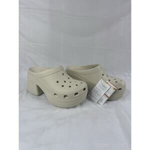 Crocs Siren Clog Platform Block High Heel Bone/White Men's 9 Women's 11 Y2K